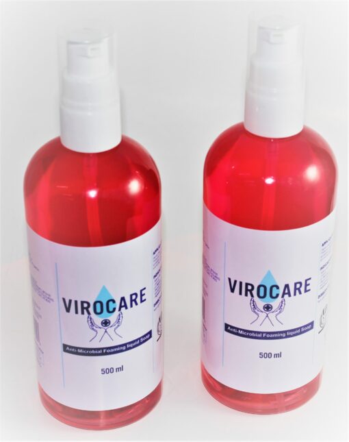 Virocare anti-microbial liquid foaming soap 500 ml - Image 2